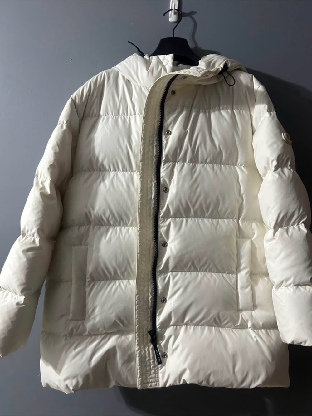 Coach Cream Hooded Puffer Jacket